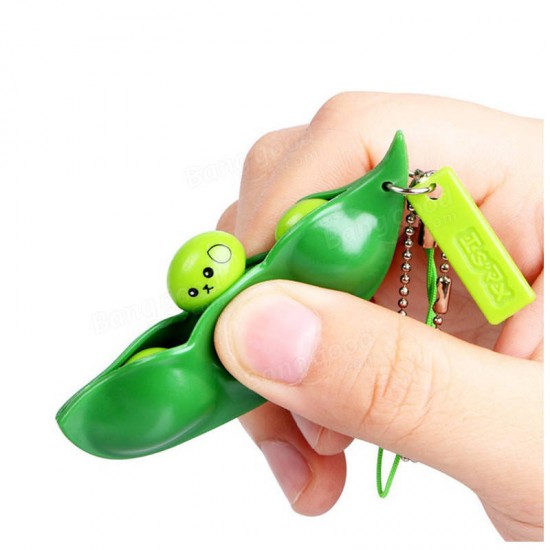 Extrusion Bean Toy Mini Squishy Soft Toys Pendants Anti Stress Ball Squeeze Gadgets Phone Strap