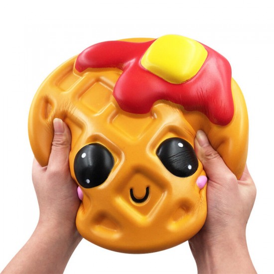 Giant Jumbo Squishy Bread Waffle Cake 24CM Cookies Slow Rising Soft Scented Toy