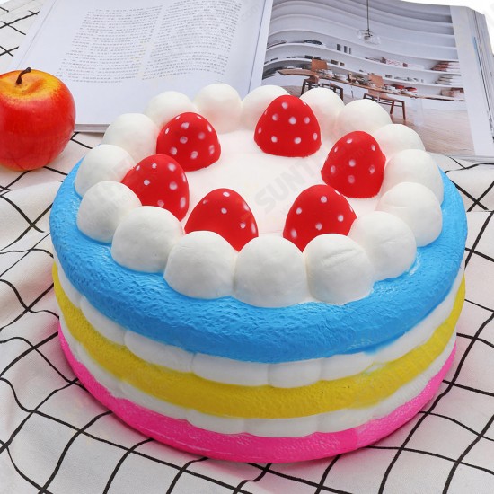 Giant Strawberry Cake Squishy 25*15CM Huge Slow Rising Soft Toy Gift Collection With Packaging