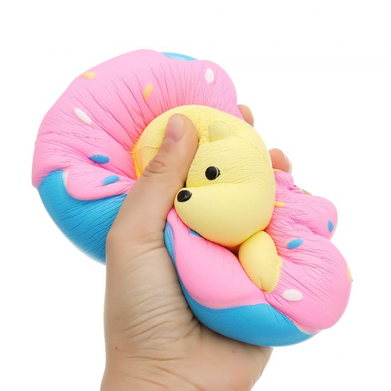 Giggle Donut Bear Squishy 13.5*6*15CM Slow Rising With Packaging Collection Gift Soft Toy