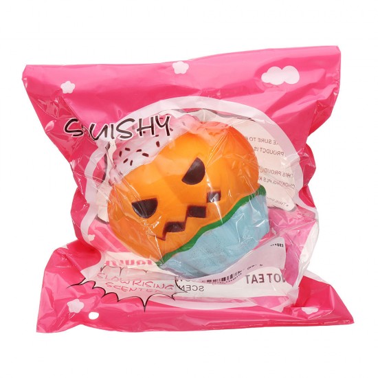 Halloween Pumpkin Ice Cream Squishy 13*10CM Slow Rising Soft Toy Gift Collection With Packaging