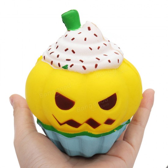 Halloween Pumpkin Ice Cream Squishy 13*10CM Slow Rising Soft Toy Gift Collection With Packaging