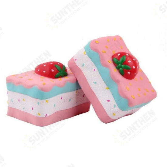 Strawberry Mousse Cake Squishy 10*8*8.5CM Licensed Slow Rising With Packaging Collection Gift