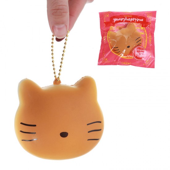 Squishy Cat Kitty Slow Rising Straps Squeeze Toy With Chain Original Packaging