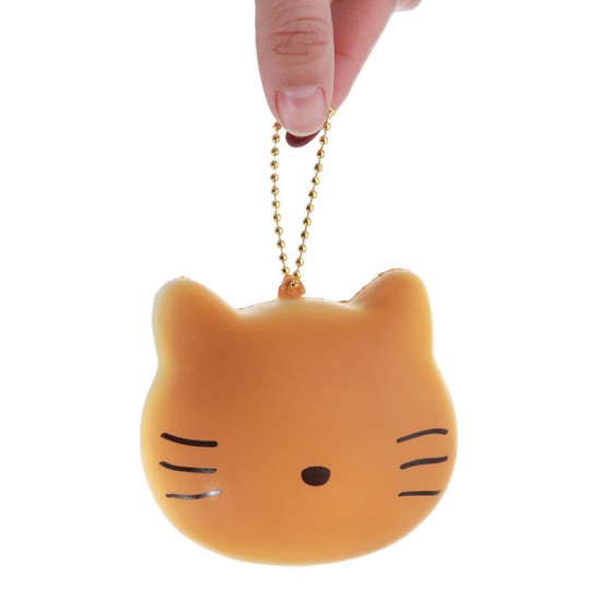 Squishy Cat Kitty Slow Rising Straps Squeeze Toy With Chain Original Packaging