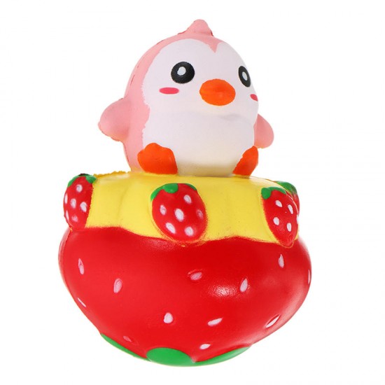 NO NO Squishy Strawberry Penguin 13*11CM Slow Rising With Packaging Collection Gift Soft Toy