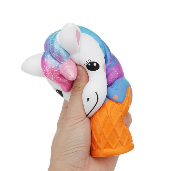 Squishy Jumbo 20cm Galaxy Rainbow Horse Animal Cup Slow Rising Scented Toy Gift With Pcaking