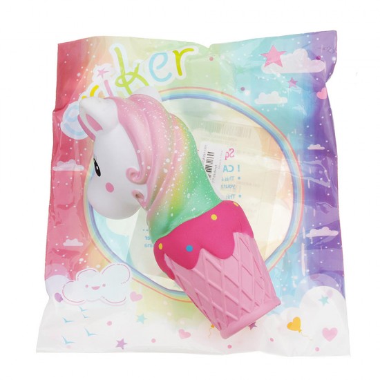 Squishy Jumbo 20cm Galaxy Rainbow Horse Animal Cup Slow Rising Scented Toy Gift With Pcaking