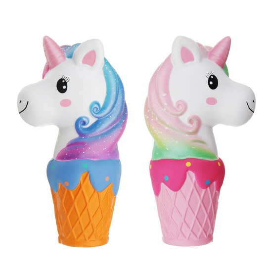 Squishy Jumbo 20cm Galaxy Rainbow Horse Animal Cup Slow Rising Scented Toy Gift With Pcaking