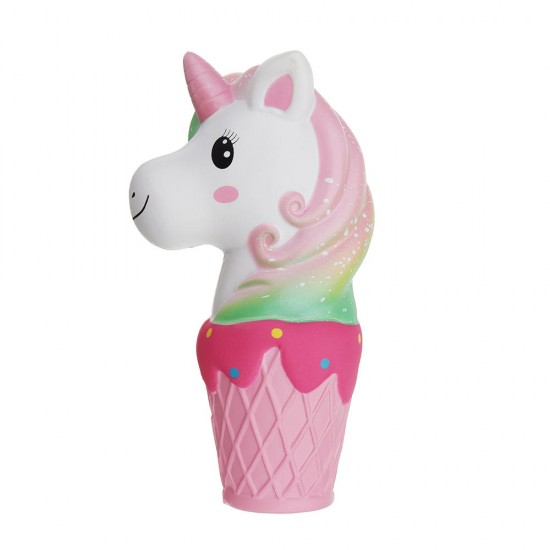 Squishy Jumbo 20cm Galaxy Rainbow Horse Animal Cup Slow Rising Scented Toy Gift With Pcaking