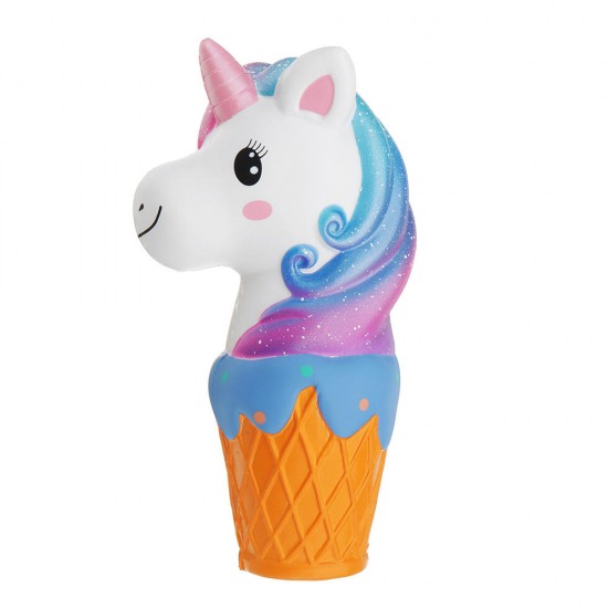 Squishy Jumbo 20cm Galaxy Rainbow Horse Animal Cup Slow Rising Scented Toy Gift With Pcaking