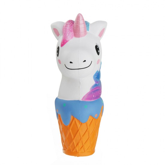 Squishy Jumbo 20cm Galaxy Rainbow Horse Animal Cup Slow Rising Scented Toy Gift With Pcaking