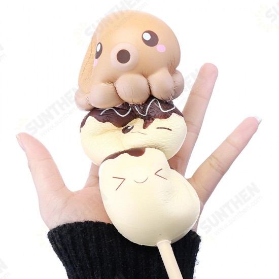 Squishy 8.27inch Dango Takoyaki Octopu Balls Cuttlefish Slow Rising Toy Licensed Tag