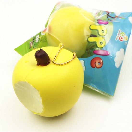 Simulation Cute Apple Soft Squishy Super Slow Rising Original Packaging Ball Chain Kid Toy