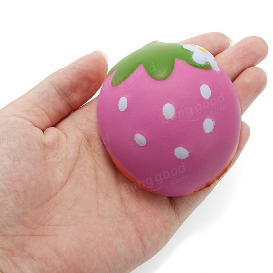 Squishy Half Strawberry 7cm Soft Slow Rising Fruit Collection Gift Decor Toy