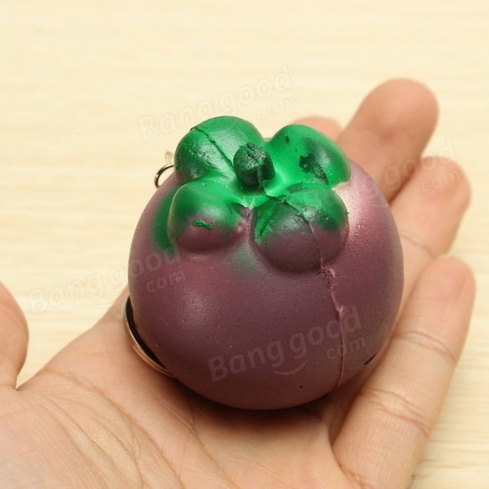 Squishy Mangosteen Tropical Fruit Squishy 5.5*5cm Key Chain Phone Bag Strap Pendant Decor Gift