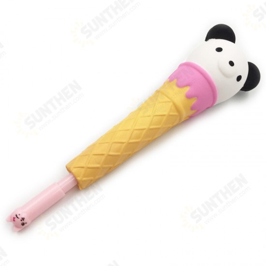 Squishy Pen Cap Ice Cream Cone Animal Slow Rising Jumbo With Pen Stress Relief Toys Student Office Gift