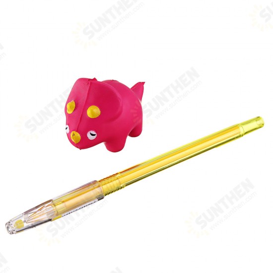 Squishy Pen Cap Panda Dinosaur Unicorn Cake Animal Slow Rising Jumbo With Pen Stress Relief Toys Student School Supplies Office Gift