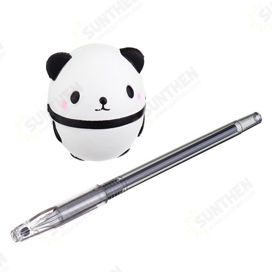 Squishy Pen Cap Panda Dinosaur Unicorn Cake Animal Slow Rising Jumbo With Pen Stress Relief Toys Student School Supplies Office Gift