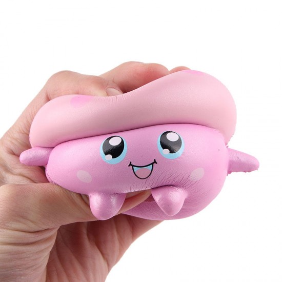 Squishy Pink Mushroom Doll 11cm Soft Slow Rising Collection Gift Decor Toy With Packing