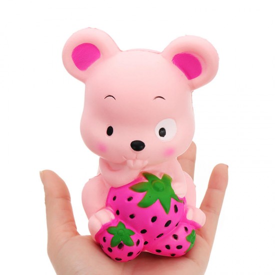 Squishy Strawberry Rat 13CM Slow Rising Soft Toy Stress Relief Gift Collection With Packing