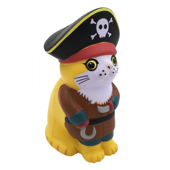 Squishy Viking Pirate Cat Kitten Cosplay 13.5*9*7CM Licensed Slow Rising With Packaging