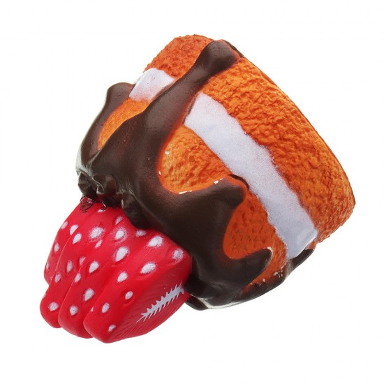 Strawberry Chocolate Cake Squishy 11*11*14 CM Slow Rising Collection Gift Soft Toy