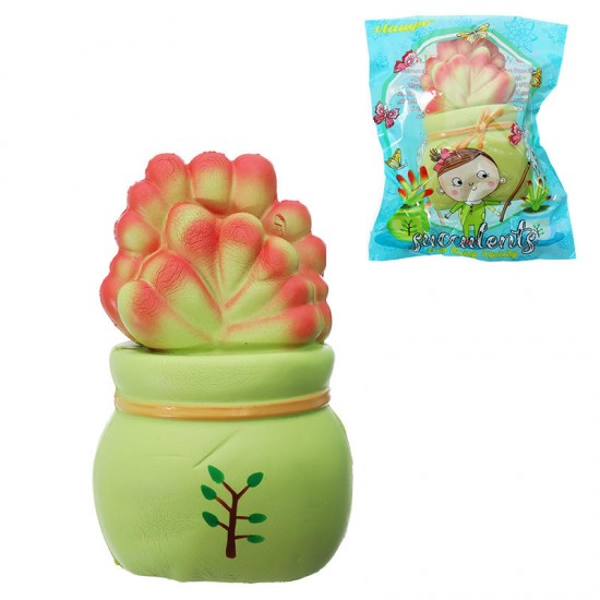 Licensed Slow Rising Squishy Potted Succulents Lucky Plant Home Decoration Stress release Toy 14cm