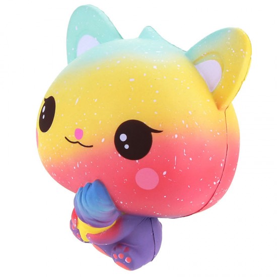 Squishy Jumbo Kitten Holding Ice Cream 15CM Licensed Slow Rising With Packaging Collection Gift Toy