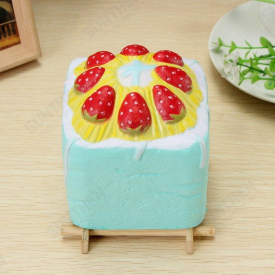 Squishy Jumbo Strawberry Cup Cake Cube Licensed Slow Rising With Packaging