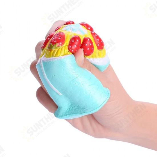 Squishy Jumbo Strawberry Cup Cake Cube Licensed Slow Rising With Packaging