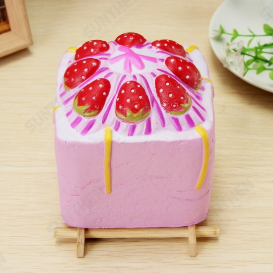 Squishy Jumbo Strawberry Cup Cake Cube Licensed Slow Rising With Packaging