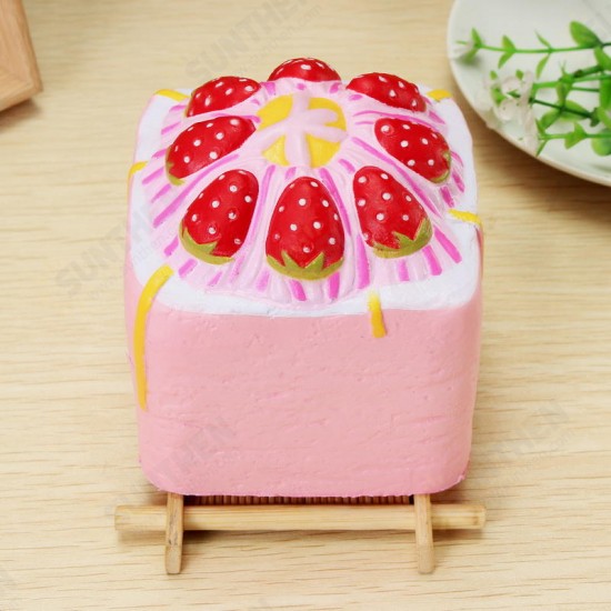 Squishy Jumbo Strawberry Cup Cake Cube Licensed Slow Rising With Packaging