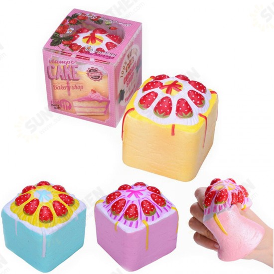 Squishy Jumbo Strawberry Cup Cake Cube Licensed Slow Rising With Packaging