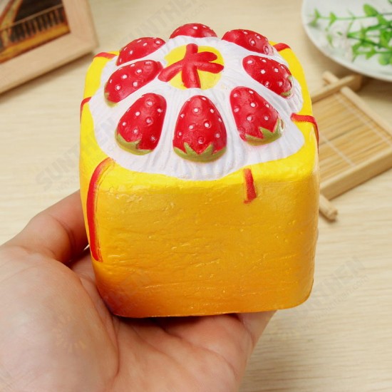 Squishy Jumbo Strawberry Cup Cake Cube Licensed Slow Rising With Packaging