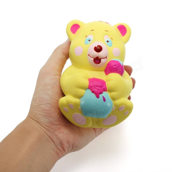 Squishy Strawberry Bear Holding Honey Pot 12cm Slow Rising With Packaging Collection Gift Toy