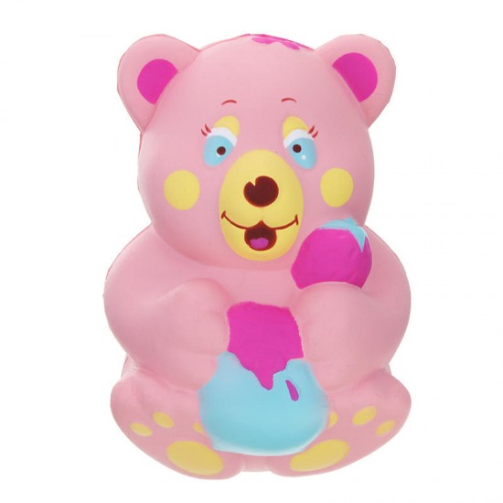 Squishy Strawberry Bear Holding Honey Pot Pink Slow Rising With Packaging Collection Gift Toy