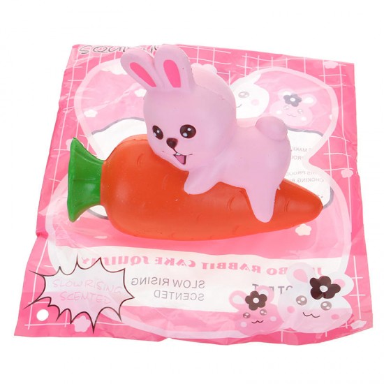 Squishy Rabbit Bunny Holding Carrot 13cm Slow Rising With Packaging Collection Gift Decor Toy