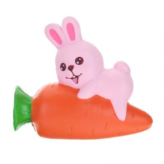 Squishy Rabbit Bunny Holding Carrot 13cm Slow Rising With Packaging Collection Gift Decor Toy