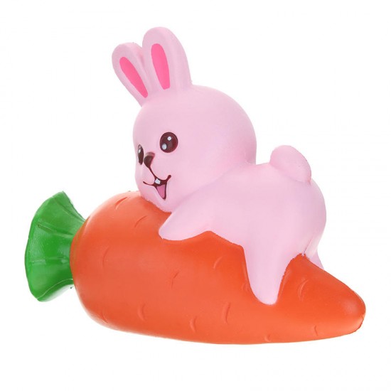 Squishy Rabbit Bunny Holding Carrot 13cm Slow Rising With Packaging Collection Gift Decor Toy