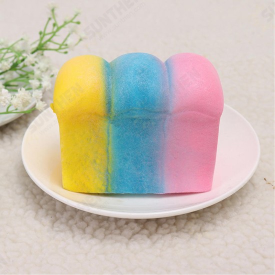 Squishy Rainbow Toast Loaf Bread 10cm Slow Rising With Packaging Collection Gift Decor Toy