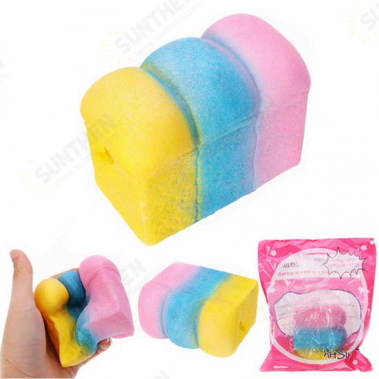 Squishy Rainbow Toast Loaf Bread 10cm Slow Rising With Packaging Collection Gift Decor Toy