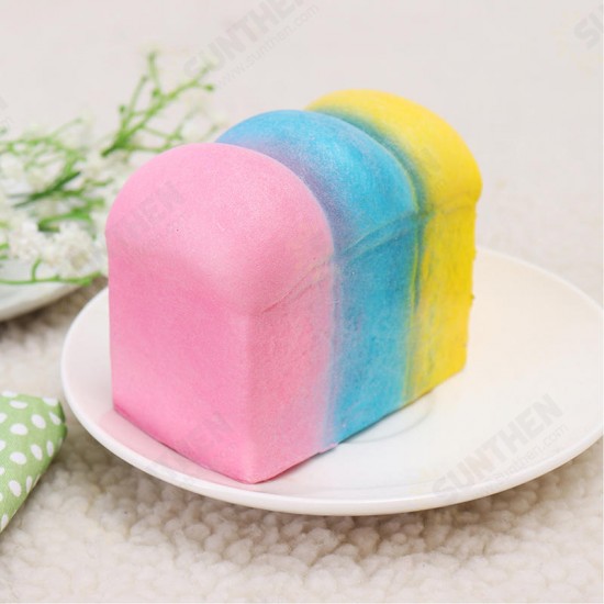 Squishy Rainbow Toast Loaf Bread 10cm Slow Rising With Packaging Collection Gift Decor Toy