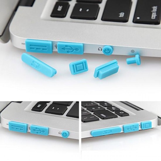 Colorful Soft Silicone Anti Dust Plug Ports Set For Macbook Air 11.6 13.3