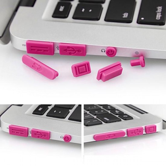 Colorful Soft Silicone Anti Dust Plug Ports Set For Macbook Air 11.6 13.3