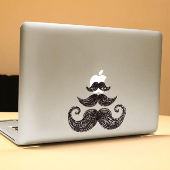 Moustache Decorative Laptop Decal Removable Bubble Self-adhesive Partial Color Skin Sticker