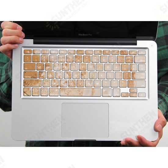 Yellow Marble Plate PVC Keyboard Bubble Self-adhesive Decal For Macbook Pro 13 15 Inch