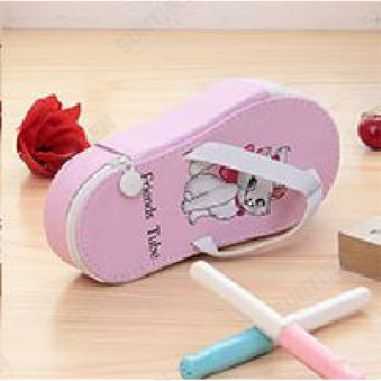 Cute Fruit Flip-flops Creative Slippers Pencil Bag School Office Stationery Supplies Pencil Case