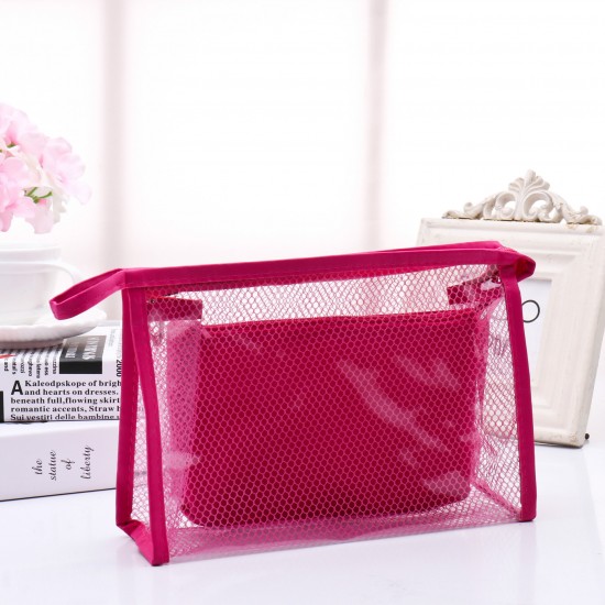 BX-112 Waterproof PVC Cosmetic Bags Two-piece Suit Net Travel Makeup Transparent Bag