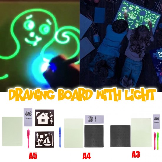 A4 Light Up Drawing Board Draw Sketchpad Board Children Kids Developing Toy